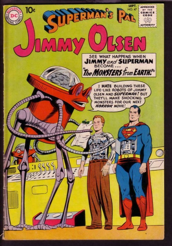 SUPERMAN'S PAL JIMMY OLSEN #47 1960 ROBOTIC PULP COVER VG/FN