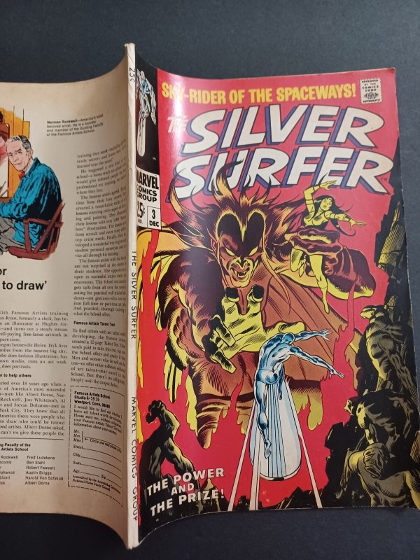 Silver Surfer #3 1st Appearance Mephisto - KEY - John Buscema - 1968 - (-VF)