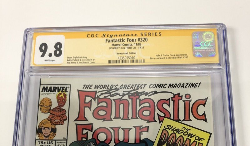 Fantastic Four (1988) # 320 (CGC 9.8 SS) Signed Ron Frenz Census = 2