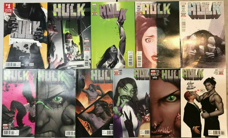 HULK#1-11 VF/NM LOT SHE-HULK 2016 MARVEL COMICS