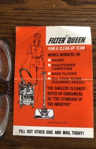 1960-1970s filter Queen vacuum promo postcard