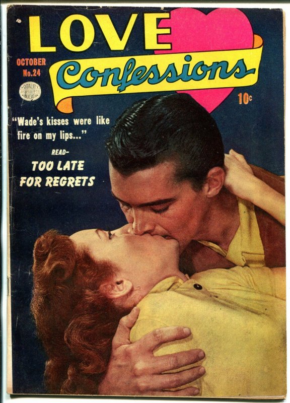Love Confessions #24 1952-Quality-photo cover-spicy poses-headlights-FN