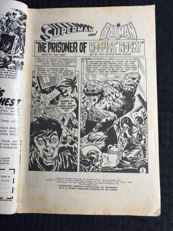 AUSTRALIAN WONDER COMIC MONTHLY Planet Comics #107 GD+ 2.5 Batman & Superman