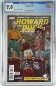 HOWARD THE DUCK 1 (2015) CGC 9.8 1ST APP GWENPOOL (GWEN POOLE) (SLAB GRADE) 