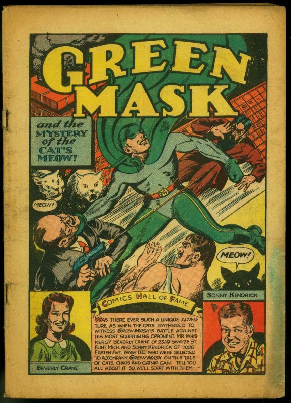 Green Mask Vol 2 #1 1945- reading copy- Fox Golden Age- One Round Hogan 