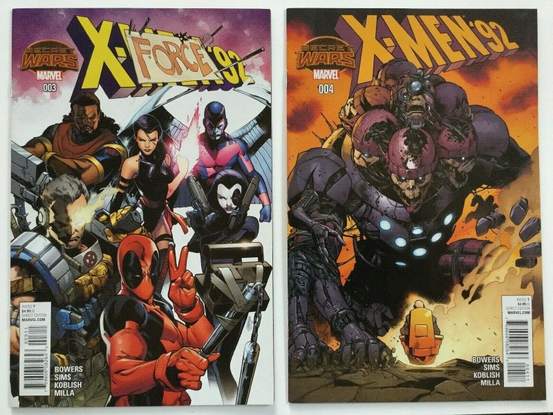 X-Men '92 #1-4 Complete Marvel Secret Wars Set 2015 DoomGod Rogue Wolverine 