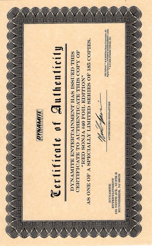 Red Sonja She-Devil with a Sword #40 Renaud Red Foil Cover E (2008) New