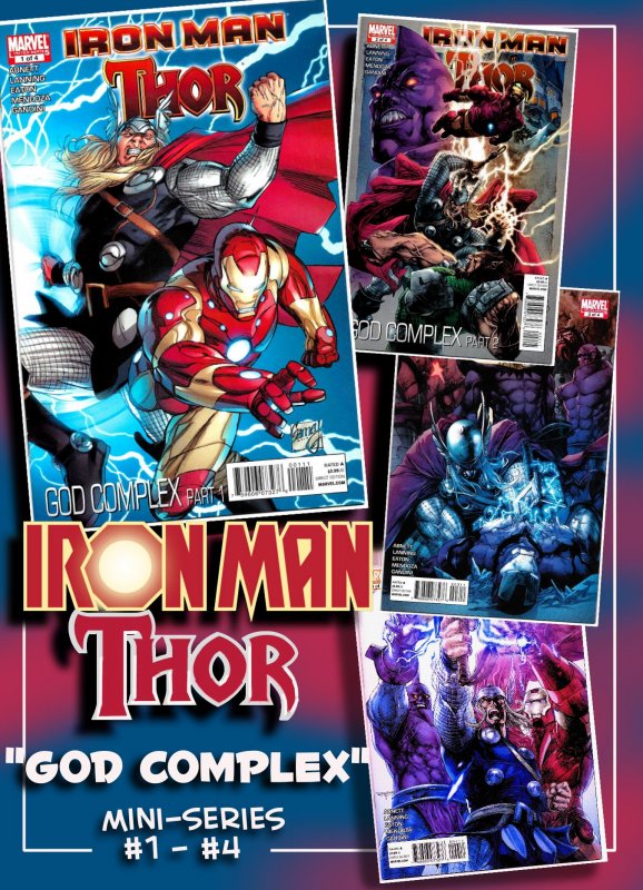 IRON MAN / THOR #1 - #4 (2011) 9.0 VF/NM  • 4-Issue Mini-Series God Complex