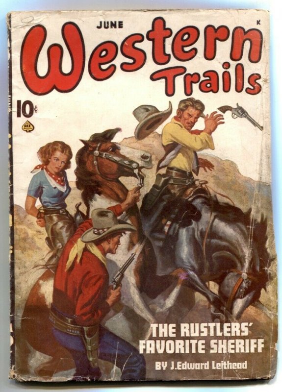 Western Trails Pulp June 1945-Rustlers Favorite Sheriff VG