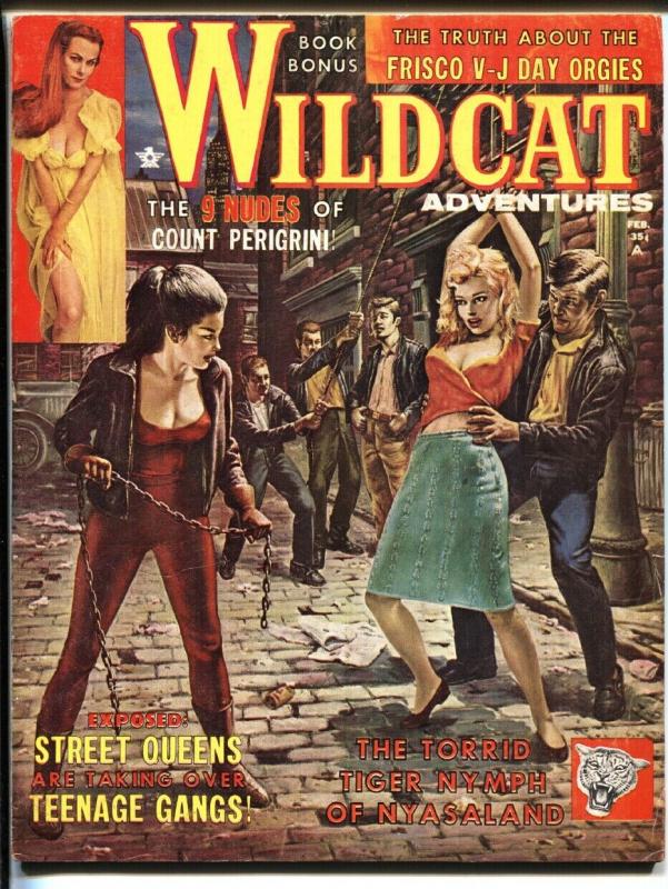 Wildcat Adventures Feb 1962- Spicy Girl Gang torture cover! Hitler!