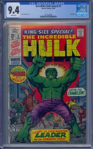 INCREDIBLE HULK ANNUAL #2 CGC 9.4 CHAMELEON LEADER HERB TRIMPE WHITE PAGES