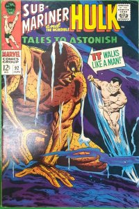 Tales to Astonish #92 Sub-Mariner Incredible hulk Stan Lee 1967 Marvel FN