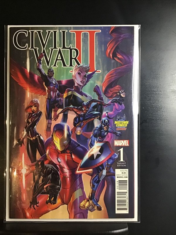 Civil War II #1! (2016) Campbell Midtown Exclusive Color Variant Cover! NM! 