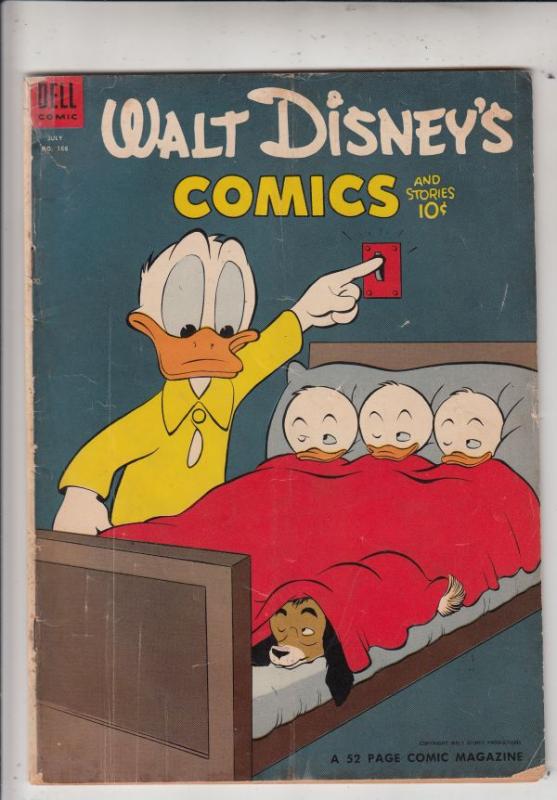 Comics and Stories, Walt Disney's #166 (Jul-54) VG Affordable-Grade Donald Du...