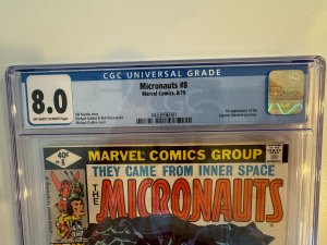 MICRONAUTS #8 CGC 8.0 - 1ST APP OF CAPTAIN UNIVERSE (1979)