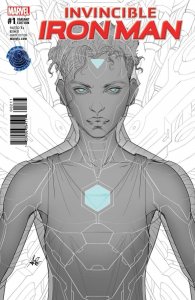 (2017) INVINCIBLE IRON MAN #1 ARTGERM Inked Line Art Legacy Comics Variant Cover