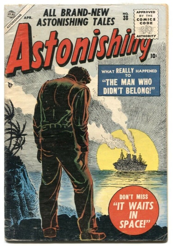 Astonishing #38 1955-Atlas comics- 1st Code issue VG+