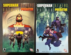 (2007) DC/DARK HORSE SUPERMAN & BATMAN VS ALIENS &PREDATOR #1-2 COMPLETE SET