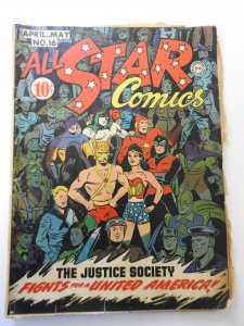 All-Star Comics #16 (1943) GD Condition 4 centerfold wraps detached