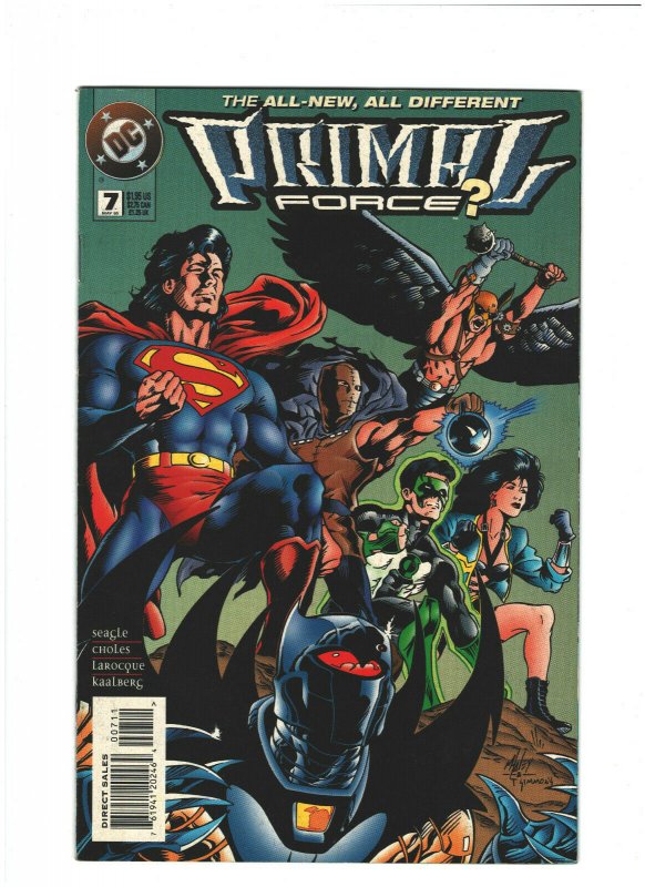 Primal Force #7 VF+ 8.5 DC Comics 1995 Superman,Batman,Green Lantern,Hawkman