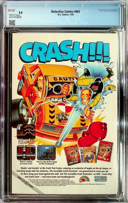 Detective Comics #663 Direct Edition (1993) - CGC 9.8 - Cert#4371918009