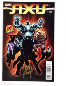 Axis #1 Marvel Comics DF Exclusive Adam Kubert Variant SIGNED IN GOLD W/COA NM.