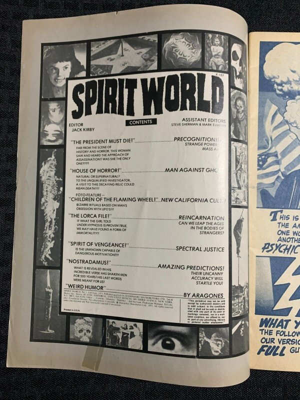 1971 SPIRIT WORLD Magazine #1 VG+ 4.5 Jack Kirby NO POSTER