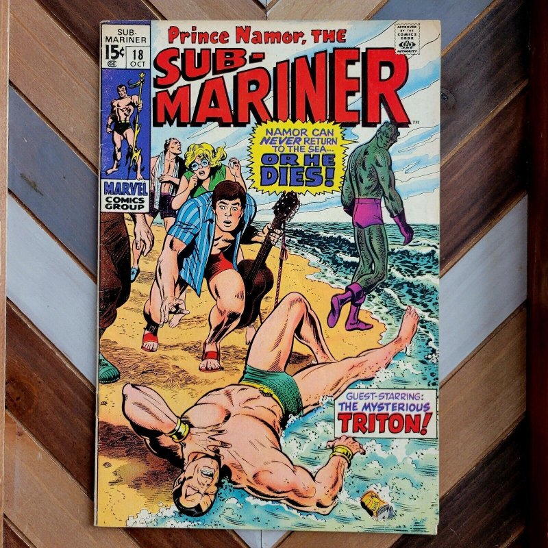 Sub-Mariner #17 & 18 (Marvel 1969) Marie Severin, 1st appearance KORMOK + TRITON 