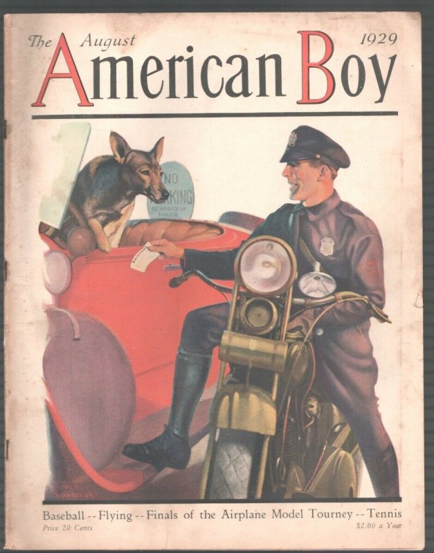 American Boy-8/1929-Russell Sambrook Cover-Howard Pease-Pulp Fiction-VG