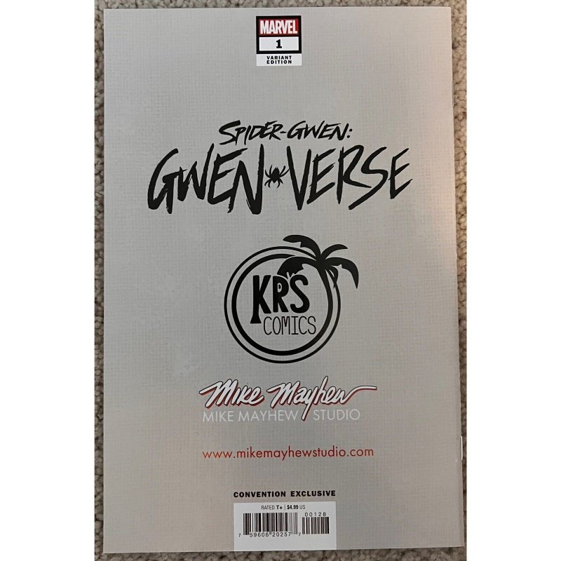 EDGE OF SPIDER-VERSE #2 FACSIMILE EDITION Mike Mayhew Studio Set of Cover A Trade Dress & Cover B Virgin Ghost Glow Signed with COA main image 1
