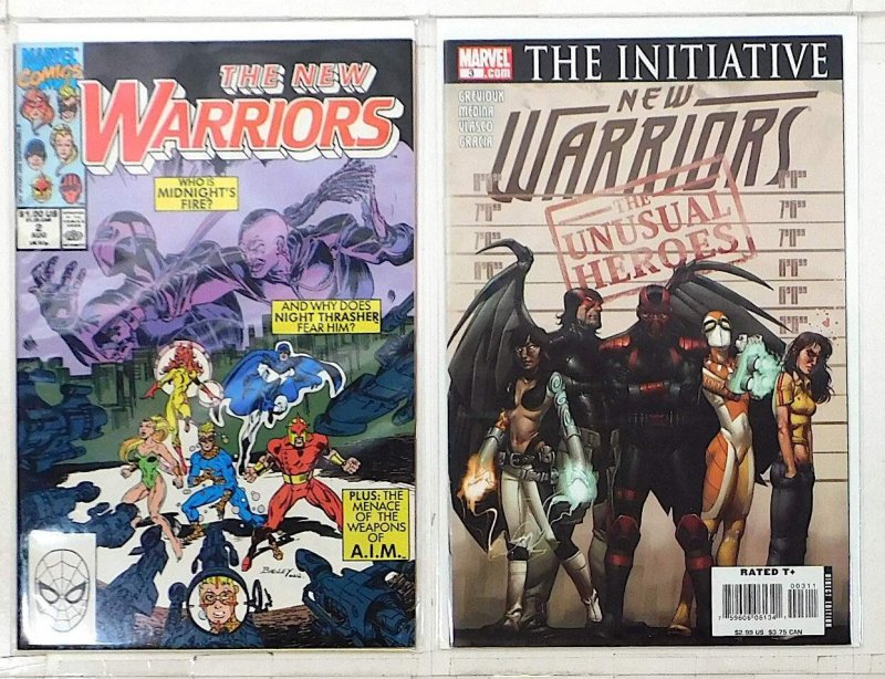 New Warriors Lot of 2 #2, 4th 3 (1990) Marvel Comics 1st Print Comic Books