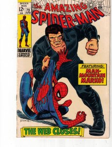 The Amazing Spider-Man #73 (1969) 1st Man Mountain Marco, Silvermane! Utah CERT!