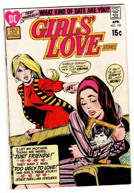 GIRLS' LOVE STORIES #158 comic book-DC ROMANCE-GREAT COVER