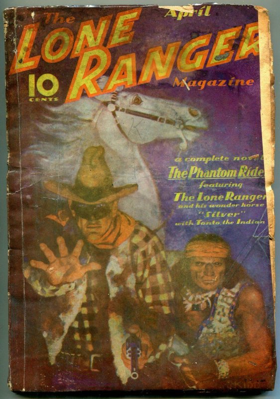 LONE RANGER PULP #1-APRIL 1937-PHANTOM RIDER-TONTO-RARE FR/G 