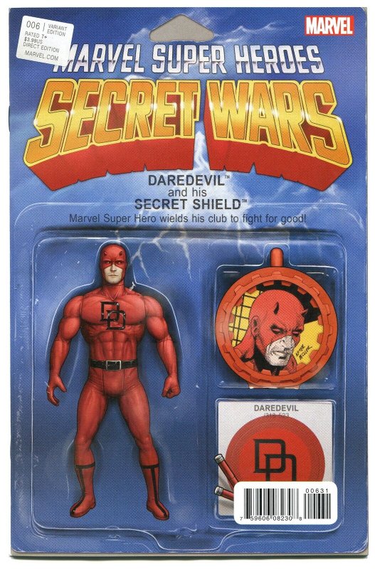 Secret Wars #6 Daredevil Action Figure Variant Cover Marvel Comics 2015