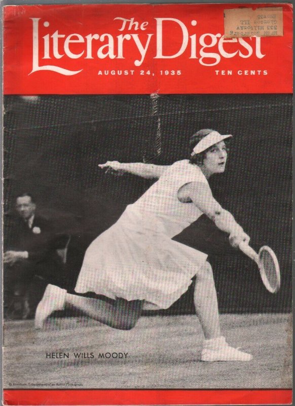 Literary Digest 8/24/1935-Helen Wills Moody tennis cover-Wiley Post-Clark Gab...