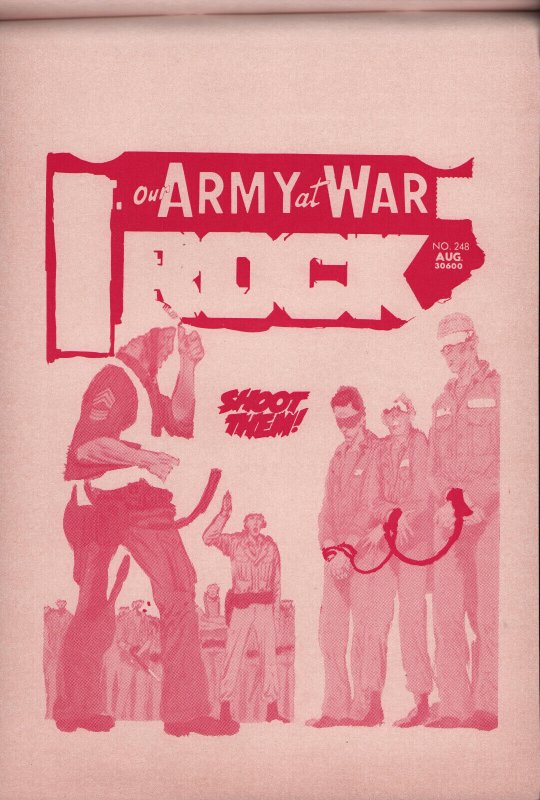 Our Army At War #248 Cover Color Proof & Separations - With Joe Kubert Notes