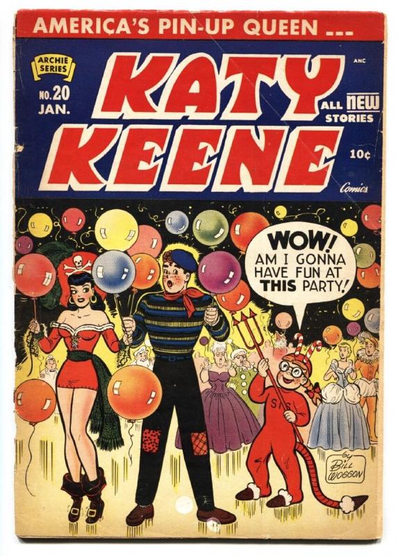 Katy Keene #20 1955- Archie comics- Costume party-Rare reading copy