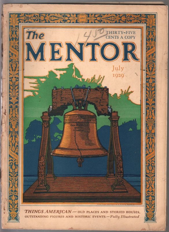 Mentor 7/1929-Liberty Bell-Jefferson Bible-Geroge Washington mentor-G+