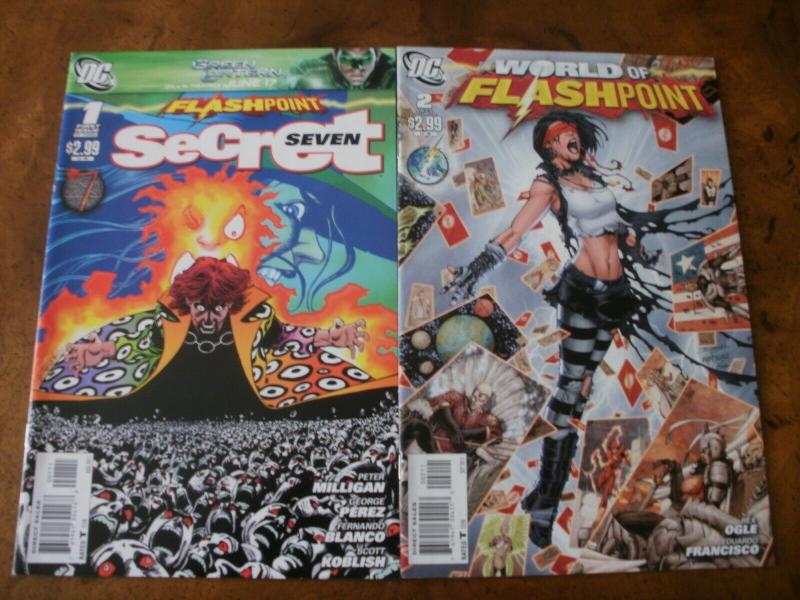 2 DC FLASHPOINT Comic Book: #1 SECRET SEVEN #2 WORLD OF FLASHPOINT