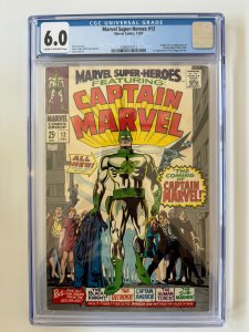 MARVEL SUPER HEROES 12  CGC 6.0 - 1ST CAPTAIN MARVEL & ORIGIN