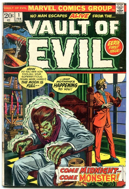 Vault of Evil #1 1973- Marvel Bronze Age Horror G