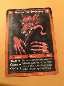 MORGAN THE UNWORTHY : RAGE Werewolf Unlimited Character Card; White Wolf TCG