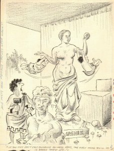 Venus De Milo Artist Sculpture Gag - 1961 Humorama art by Don Orehek