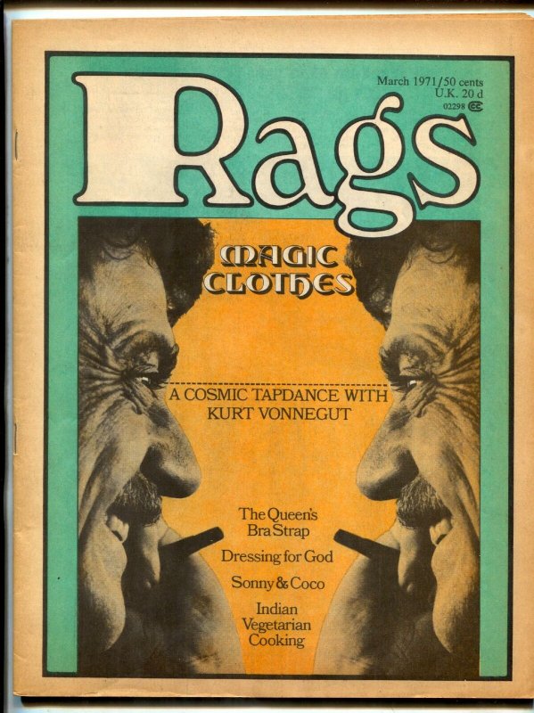 Rags Magazine March 1971- Kurt Vonnegut -Clayton Moore Lone Ranger