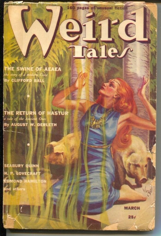 Weird Tales 3/1939- Virgil Finlay GGA cover-Lovecraft-Seabury Quinn-pulp horror