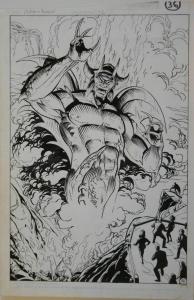 ROSS ANDRU PABLO MARCOS original art, BATMAN Annual 12, 1988, Satan Devil Splash