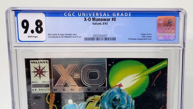 X-O Manowar #0 CGC 9.8 (1993)  Chromium wraparound