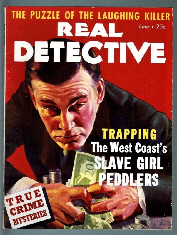 REAL DETECTIVE-1936 JUN-PULP TRUE CRIME-WEST COAST SLAVE GIRL PEDDLERS-HI G VF 