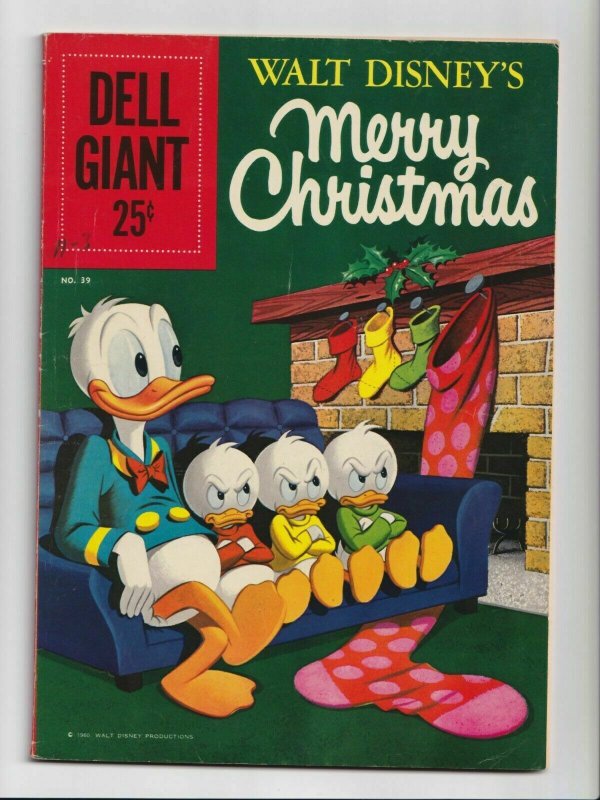 Dell Giant #39 Walt Disney's Merry Christmas Dell Comic 1960 Sharp Copy FN/VF